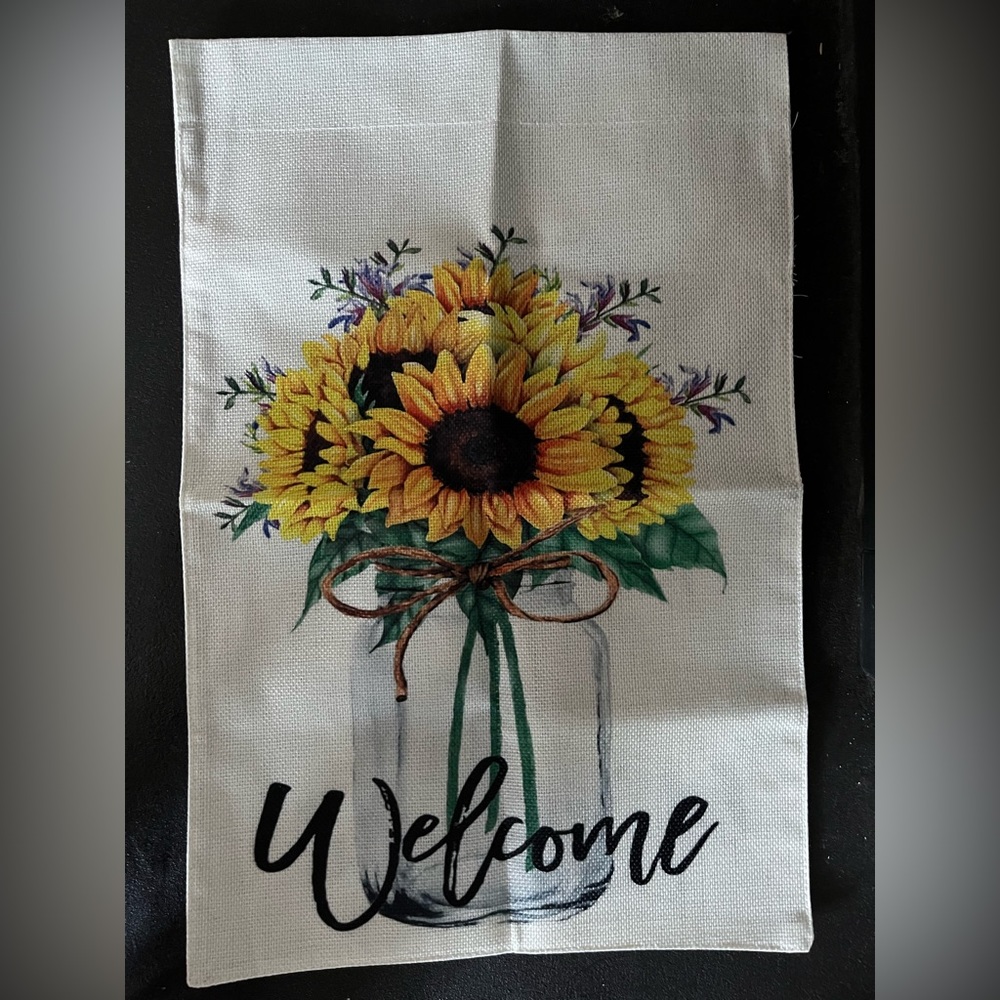 Sunflower and Lavender Mason Jar Garden Flag